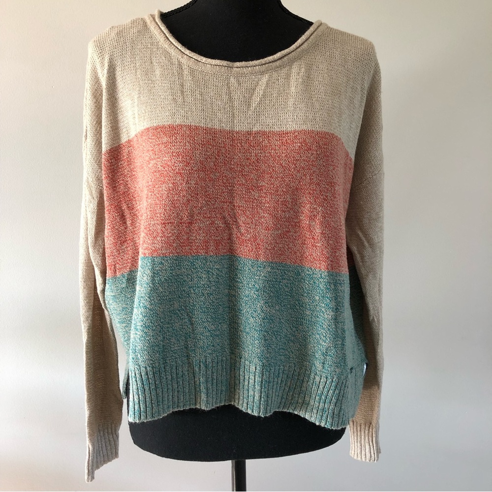 Women’s Orb Colour block lightweight long sleeve knit sweater size S
